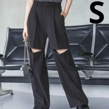 지나시스 블랙 컷 아웃 팬츠 S 여름/가을 슬림 레그 트렌드 모드 스타일