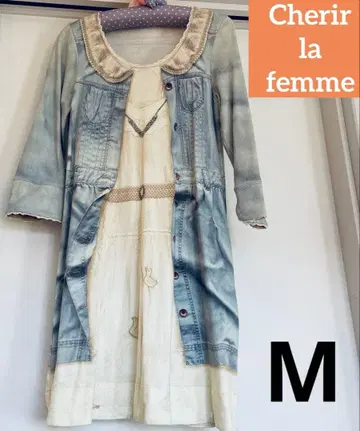 프랑슈리페 3D 프린트 원피스 데님 원피스풍 면 100% 소엔 게재