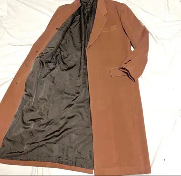 테츠 꼼사데모드 롱 체스터 코트 맥시 길이 캐시미어 40% XL