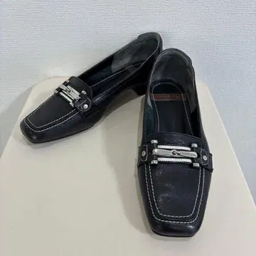 REGAL 리갈 블랙 가죽 스퀘어토 로퍼