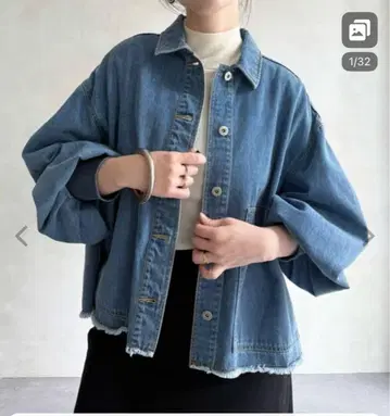 데님 벌룬 슬리브 자켓 1 사이즈