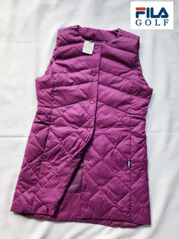 [ 새상품 ] 휠라골프 롱 다운 베스트 퍼플