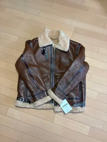 UABONI 브라운 라이더 자켓 사이즈 50