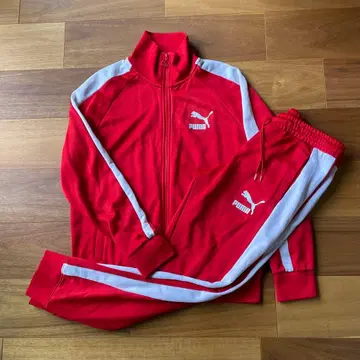 PUMA T7ICONIC 셋업 레드 빨간색 트랙 자켓 팬츠