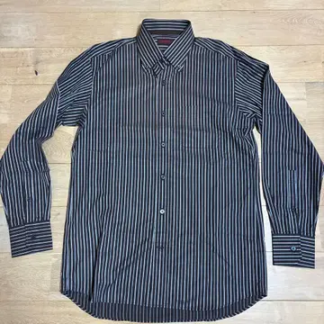 DURBAN 버튼 다운 긴팔 셔츠 브라운 스트라이프