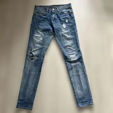 넘버나인 콜라보 데님 팬츠 S 데미지 가공