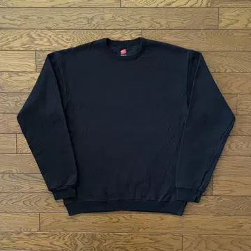 Hanes 맨투맨 블랙 무지 S