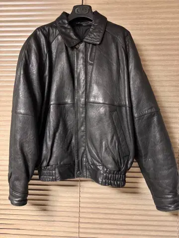 빈티지 가죽 오버 사이즈 블루종 자켓