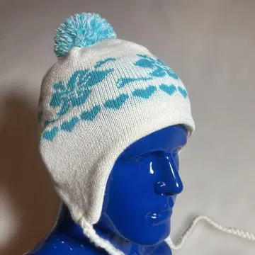 Y2K 모자 꽁지 니트 비니 꽃무늬