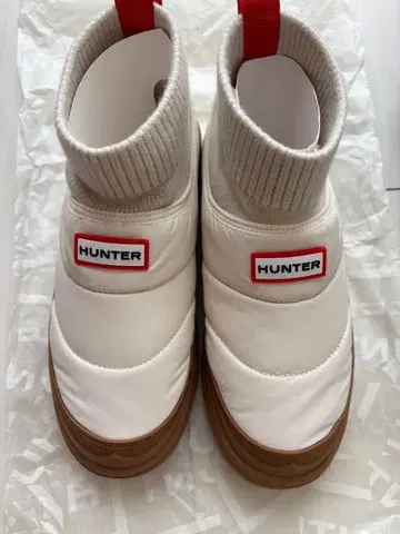 HUNTER 인/아웃 니티드 커프 슬리퍼 부츠