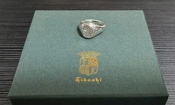 Tikashi 치카시 시그넷 반지 당초 조각 실버