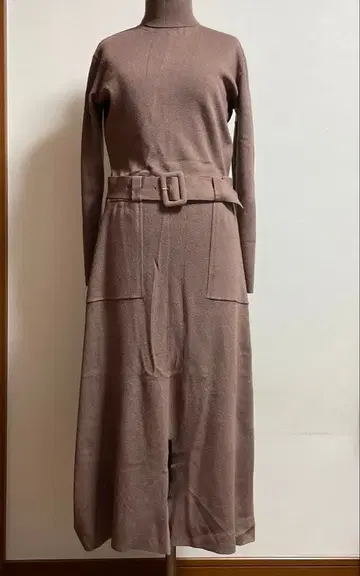 브라운 니트 롱 원피스