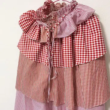 lillilly 체크 무늬 롱 스커트