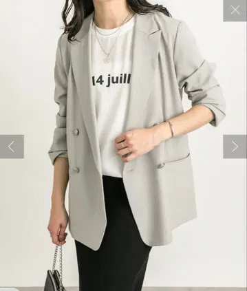 RIVE DROITE 리브 드로와 린넨 라이크 피크 라펠 자켓