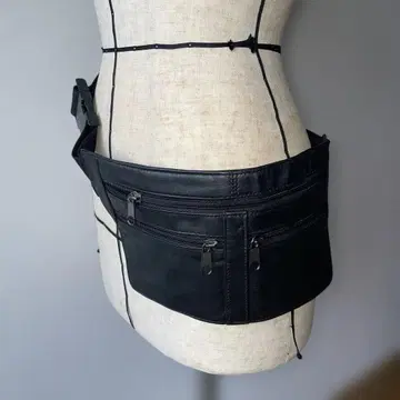 새상품 양가죽 가죽 웨스트 파우치 블랙 남녀 공용