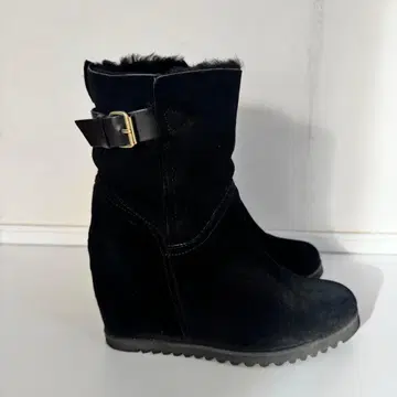 FABIO RUSCONI 사이드 벨트 어그 부츠 37 웨지솔