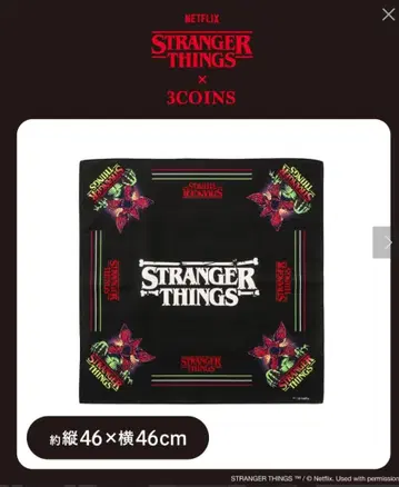 STRANGER THINGS 손수건 약 46 x 46cm