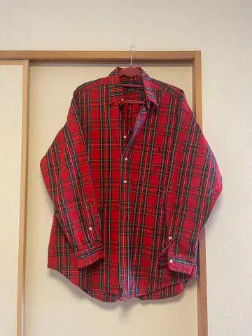 랄프 로렌 셔츠 빨간색 체크