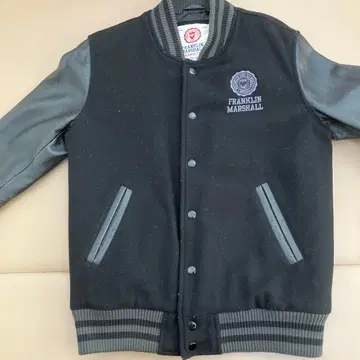 FRANKLIN MARSHALL 바시티 자켓 블랙 가죽