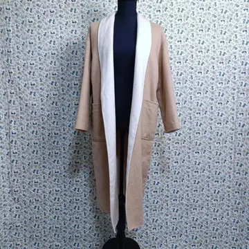 로페 마드모아젤 가운 코트 더블 페이스 울 벨트 베이지 36