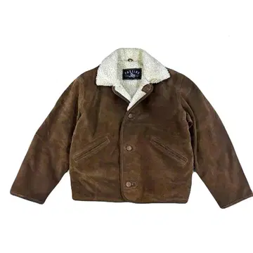 PASSING 리얼 무스탕 천연 가죽 보아 자켓 L 브라운