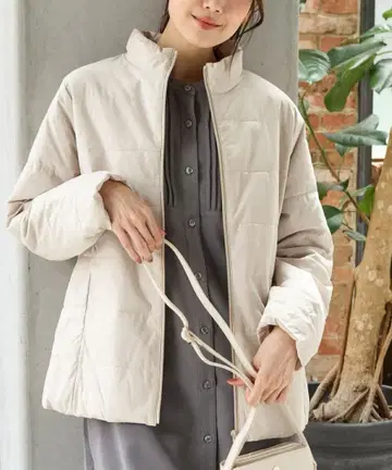 발수 가공 베이지 퀼팅 자켓 새상품