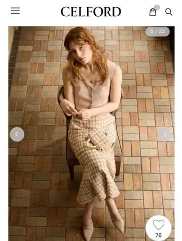 CELFORD 트위드 머메이드 스커트 36 택 포함 새상품