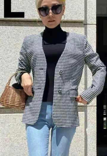 [ 새상품급 ] JENNE 제누 깅엄 체크 자켓