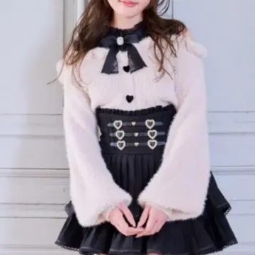 LIZLISA 레이어드 스타일 어깨 트임 니트 핑크