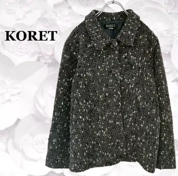 [코렛] 스텐칼라 코트 트위드 [F] 다크 그레이 클래식