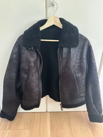 SLY 아우터 자켓 무스탕 코트 블랙