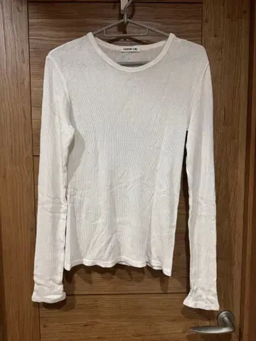 두지엠 클라세 골지 롱 슬리브 풀오버 화이트