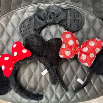 미니 마우스 머리띠 빨간색 도트 디즈니랜드 3개 세트