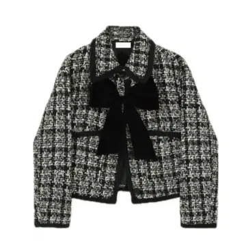 LA POMME PETIT 리본 트위드 자켓
