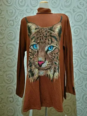 이타리야 브라운 하이넥 롱 기장 튜닉