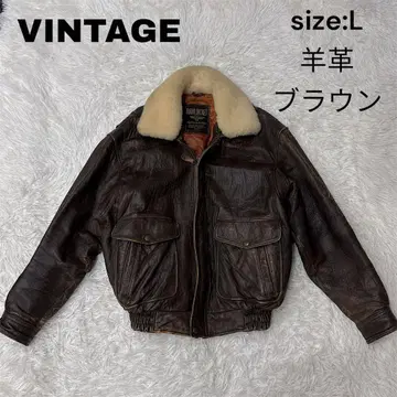 VINTAGE 가죽 자켓 A-2 G-1 양가죽 램스킨 최상급 L
