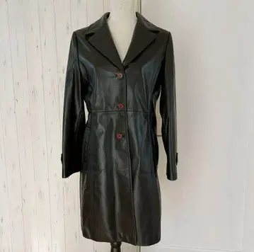 vintage 새상품급 천연 가죽 카우 레더 코트 M~L