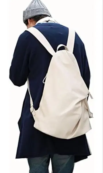 미사용 인조 가죽 디자인 백팩 아이보리 화이트