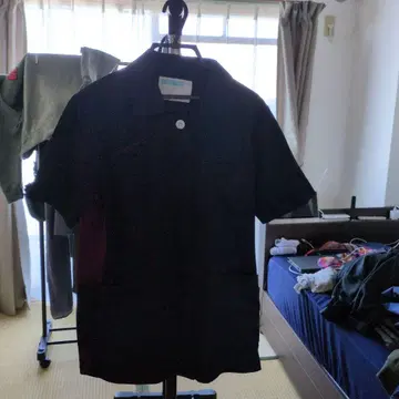 KAZEN 4L 숏 슬리브 셔츠 네이비/와인