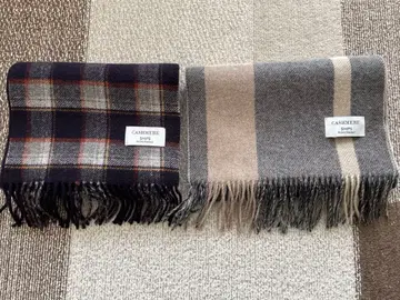 CASHMERE SHIPS 체크 무늬 머플러 2개 세트