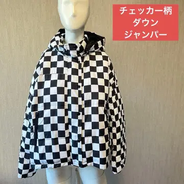 새상품급 WEGO 체크 무늬 체커 무늬 다운 자켓 프리 사이즈