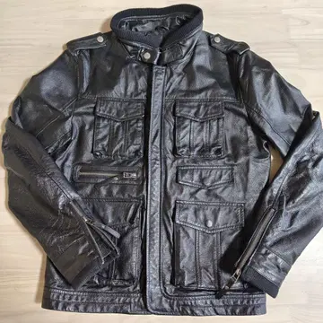 army of no! 블랙 가죽 자켓 아우터