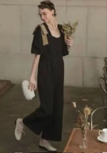 어깨 리본 포멀 팬츠 드레스 귀여운