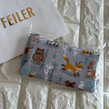 새상품 미사용 FEILER 페이러 윈터 애니멀즈 플랫 파우치