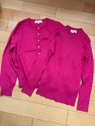 시착만 한 상품 로페피크닉 시크한 핑크 트윈 니트 사이즈 38