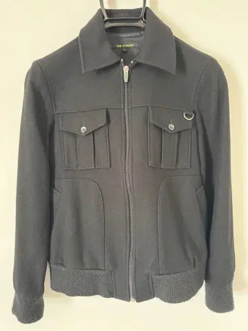 블랙 울 혼방 블루종