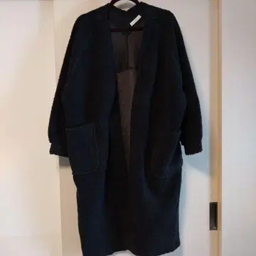 아메리칸 홀릭 다크 그레이 플리스풍 롱 코트 FREEE 사이즈