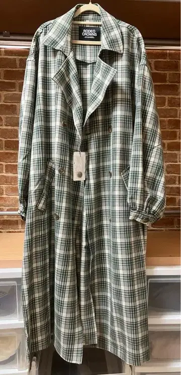 RODEO CROWNS 그린 x 그레이 계열 트렌치코트