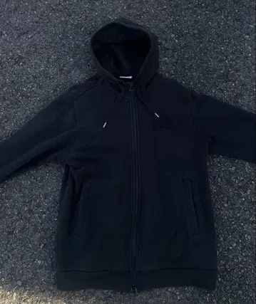 Lacoste 블랙 풀 집업 후드티