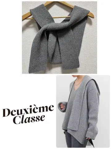 Deuxieme Classe 후디 스카프 그레이A